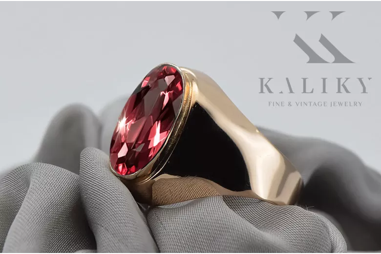 Rubin Original Vintage 14K produkt s růžovým zlatý kroužek vintage unikátní VRC077R